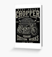 Chopper Motorcycle Retro Vintage Greeting Card