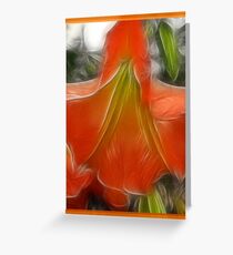APRICOT ANGEL'S TRUMPET 'Fractalius' Greeting Card