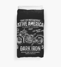 Custom Motorcycle Retro Vintage Duvet Cover