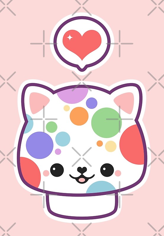 "Cute Mushroom Cat" by sugarhai Redbubble