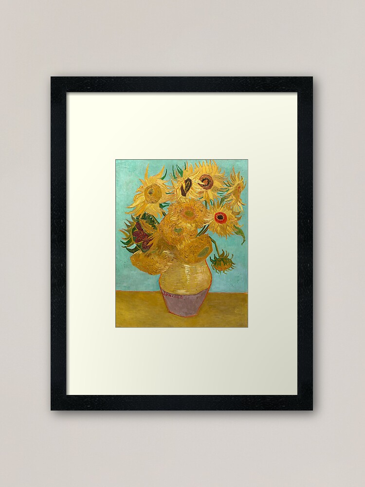 Vase With Twelve Sunflowers By Vincent Van Gogh 1889 Framed Art