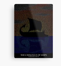 The Iliad - Catalogue of Ships Typography Metal Print