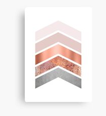 Blush and Rose Gold Chevrons Canvas Print