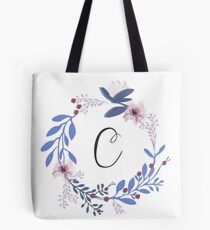 Flowers and the Letter C Tote Bag