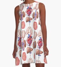 Aquarell Anatomie Sammlung A-Linien Kleid