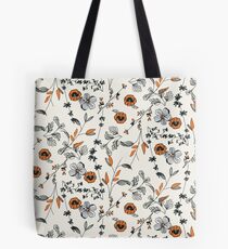 Orange Flower Pattern Tote Bag