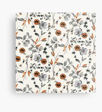 Orange Flower Pattern Metal Print
