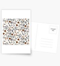 Orange Flower Pattern Postcards