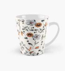 Orange Flower Pattern Tall Mug