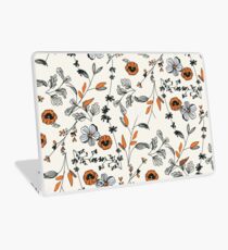Orange Blumenmuster Laptop Folie