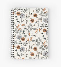 Orange Flower Pattern Spiral Notebook