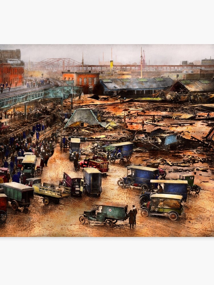 Stadt Boston Ma Die Grosse Melasse Flut 1919 Leinwanddruck