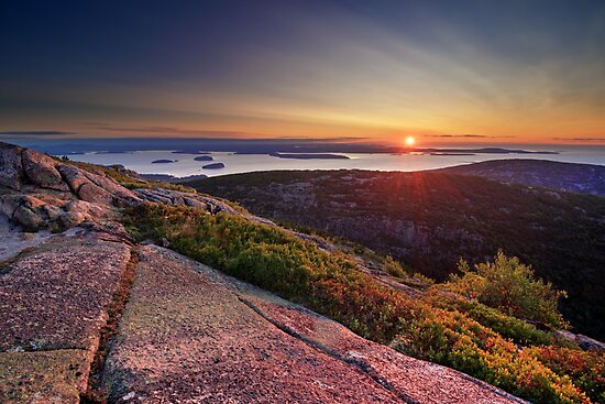 Sunrise From Cadillac Mountain Acadia National Park Maine