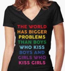 The World Has Bigger Problems Women's Fitted V-Neck T-Shirt