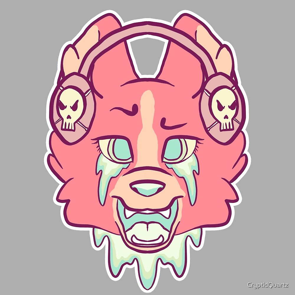 "Candy Gore Music Wolf" by CryptidQuartz Redbubble