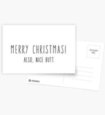 Christmas Card For Him - Boyfriend Christmas Card - For Girlfriend - Funny Holiday - Nice Butt Postcards