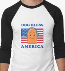 Dog Bless America Men's Baseball ¾ T-Shirt