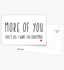 Christmas Card For Boyfriend. Romantic Christmas Card. More Of You Postcards