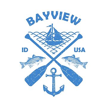 Bayview Lake Town, Idaho, Fishing Boat Paddle Adventure Sticker