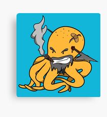 Scalawag The Octopus - Yellow Canvas Print
