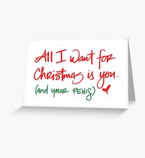 Tarjeta de felicitación Tarjeta navideña traviesa para él - Tarjeta de Navidad novio - Tarjeta navideña divertida - Todo lo que quiero