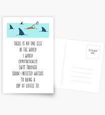Postales Tarjeta de aniversario. Aguas infestadas de tiburones