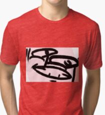 Classic, supreme deisgn of Pudu Davies reacting to a situation Tri-blend T-Shirt