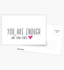 Naughty Card. Boyfriend Card. You Are Enough Postcards