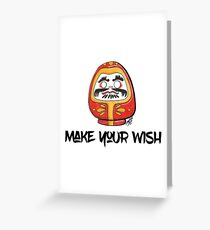 Make your wish - Daruma doll (RED) Greeting Card