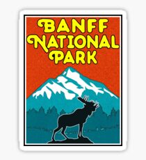 Banff National Park Canada Mountains Moose Vintage Sticker