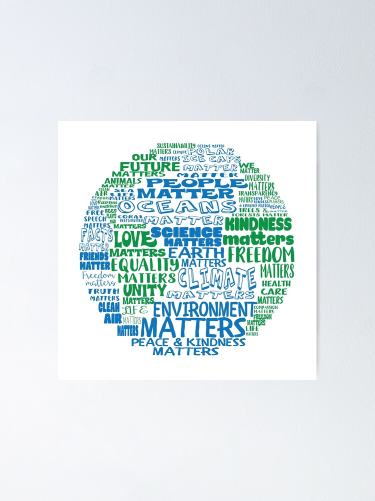 Earth Matters People Matter Earth Word Bubble Poster By