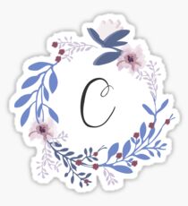 Flowers and the Letter C Sticker