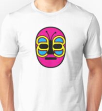 Lucha Libre // Mexican Wrestling Mask Pink with Butterfly Slim Fit T-Shirt