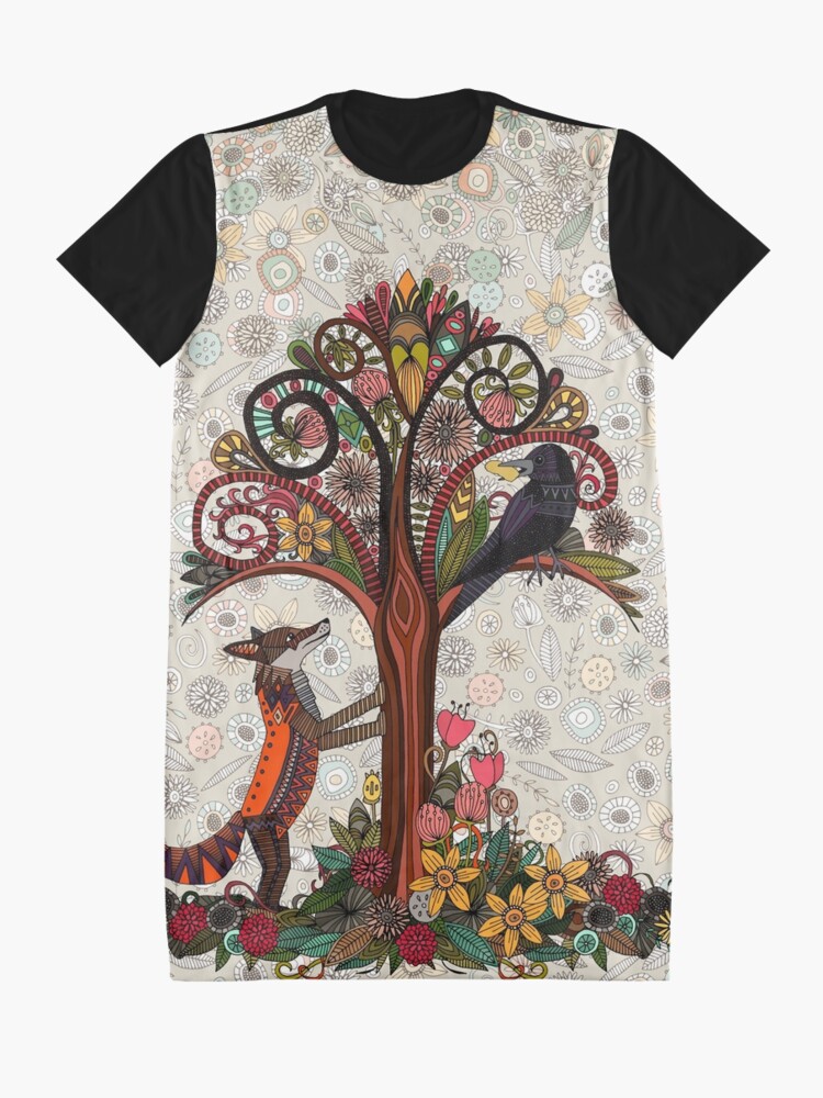 Alternate view of fox and crow Graphic T-Shirt Dress