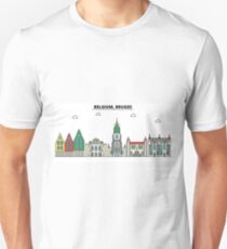 Belgium, Bruges City Skyline Design Unisex T-Shirt