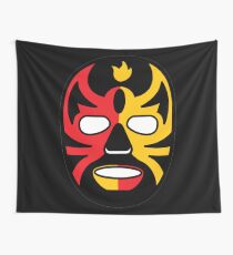 "Lucha Libre" (Free Fight) Mexican Wrestling Mask Red & Yellow Fire Wall Tapestry