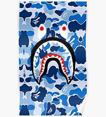 A Bathing Ape Blue Shark Poster