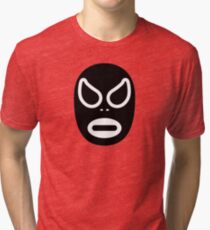 Lucha Libre // Mexican Wrestling Mask Black and White Tri-blend T-Shirt