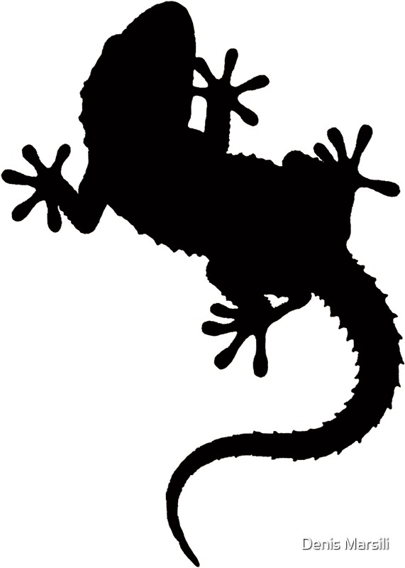 "Big Lizard Gecko Silhouette" Stickers by Denis Marsili | Redbubble