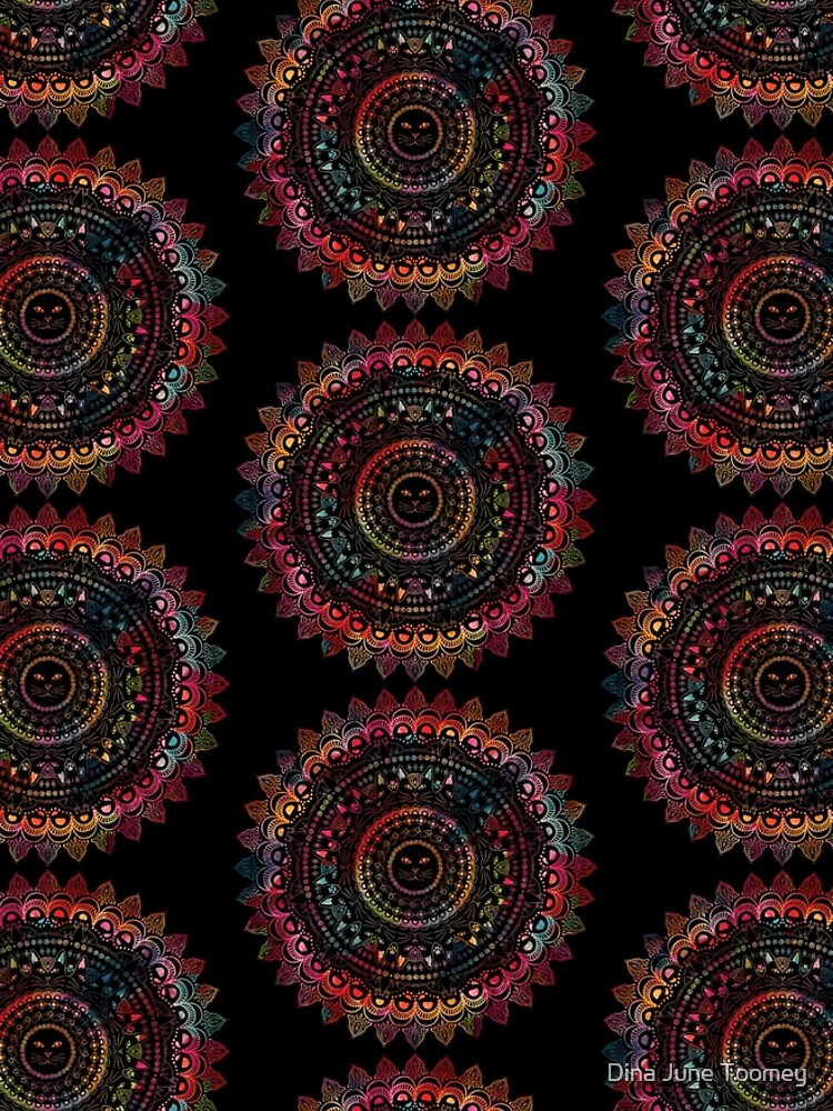 Rainbow Kitty Cat Mandala by dinafiala