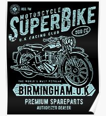 Motorcycle Superbike Retro Vintage Poster