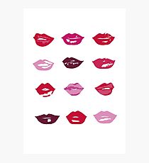kiss kiss in lipstick colors Photographic Print