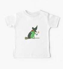 Happy Halloween Green Witch Fun Cartoon Cute Shirt Baby Tee