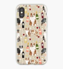 Blaue und rote merle Weincocktails des australischen Schäfers yappy-Stundenmusterhunderasse iPhone-Hülle & Cover