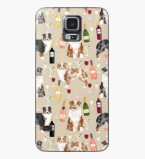 Blaue und rote merle Weincocktails des australischen Schäfers yappy-Stundenmusterhunderasse Hülle & Klebefolie für Samsung Galaxy