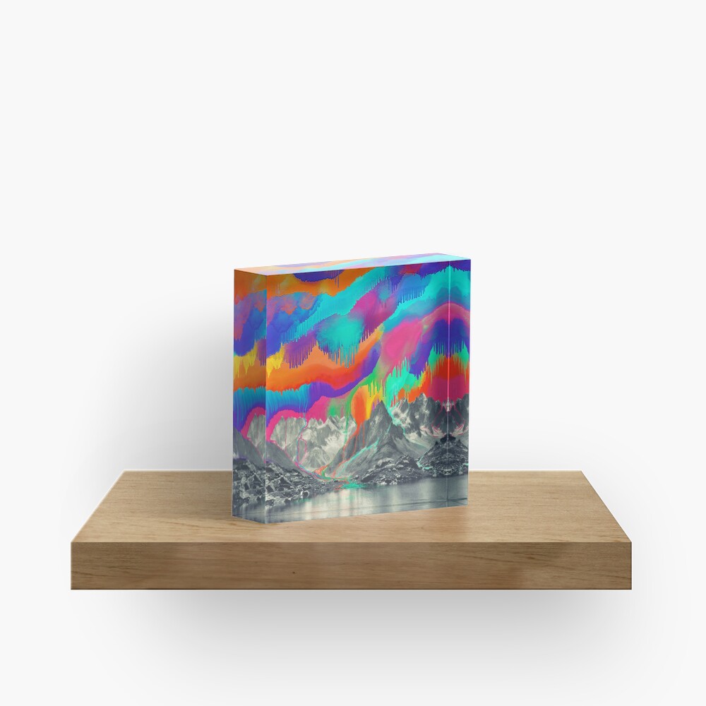 Skyfall, Melting Northern Lights Acrylic Block