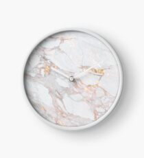 Chic Elegant Gold Marble Pattern Clock