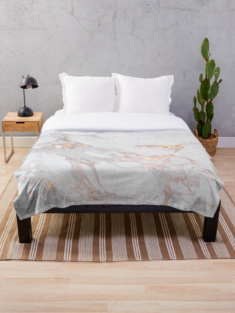 Chic Elegant Gold Marble Pattern Throw Blanket By Skoemil Redbubble