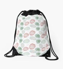 MONSTERA LEAVES Drawstring Bag