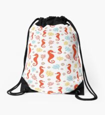 SEAHORSES AND CORALS Drawstring Bag